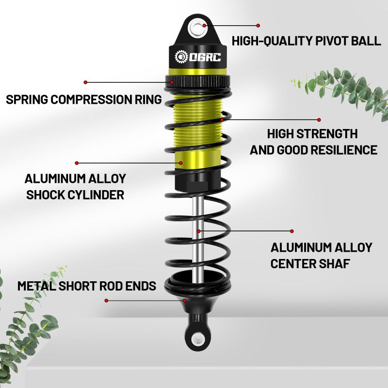OGUNKE OGRC Oil Shock Absorber RC Shock Absorber Damper Set for 1/10 Traxxas Slash 2WD/4X4 Hoss Rustler 4X4 VXL Bandit Nitro Stampede Upgrades Replace of 5862 (Green) - Image 4